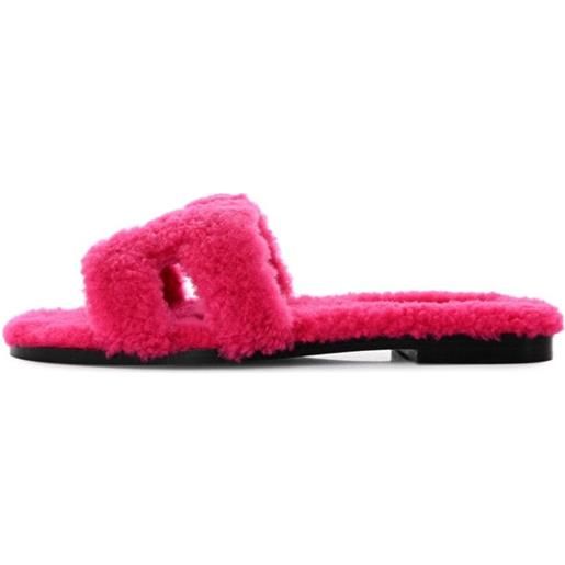 Hermès Pre-Owned - sandali oran - donna - lana/lana/pelle di vitello - 39 - rosa