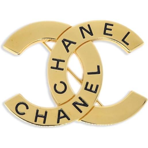 CHANEL Pre-Owned - spilla con logo cc pre-owned 1998 - donna - placcatura in oro - taglia unica