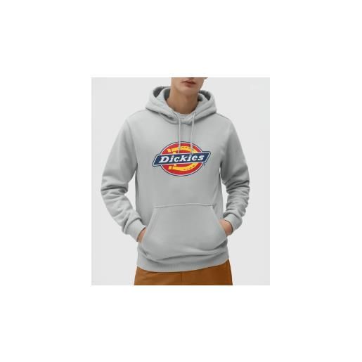 Dickies icon logo hoodie grey melange felpa logo capp felpata uomo