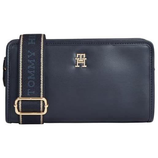 Tommy Hilfiger th monotype crossover aw0aw16163, borse a tracolla donna, blu (space blue), os