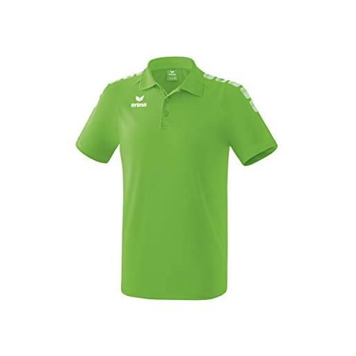 Erima 2111905, maglietta polo unisex - adulto, green/bianco, l