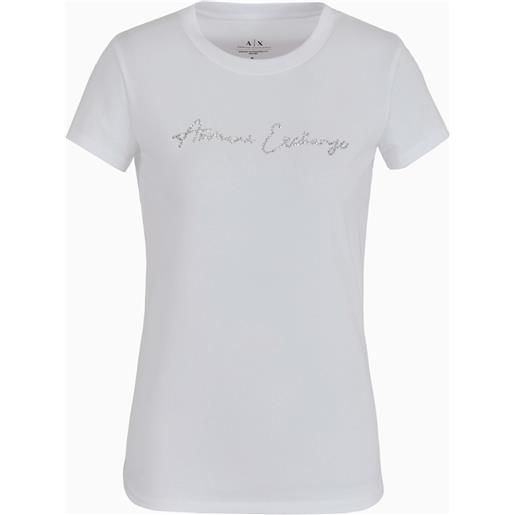 ARMANI EXCHANGE t-shirt bianca donna ARMANI EXCHANGE slim fit logo glitter 3dyt27