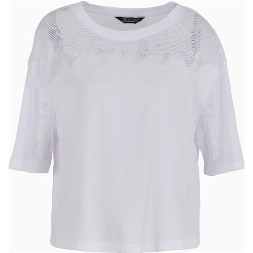 ARMANI EXCHANGE t-shirt cropped bianca donna ARMANI EXCHANGE in cotone organico asv 3dyt34