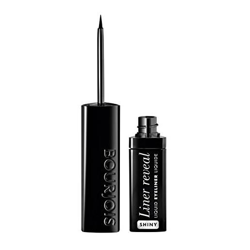 Bourjois eyeliner liquido liner reveal tratto preciso e formula waterproof a lunga durata, 01 shiny black, 2.5 ml