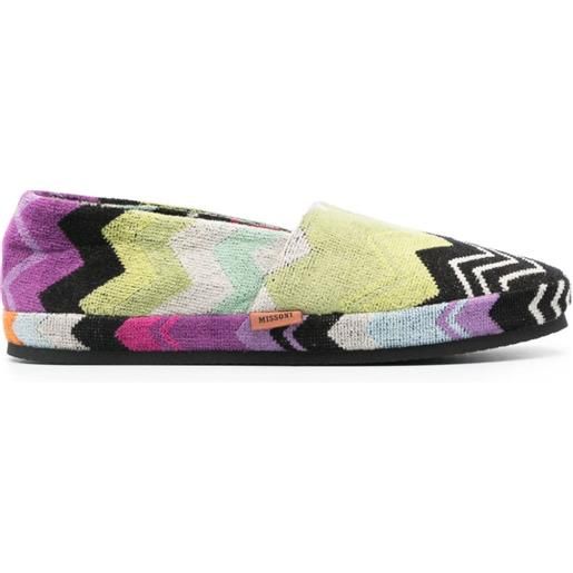 Missoni Home slippers con motivo zigzag - verde