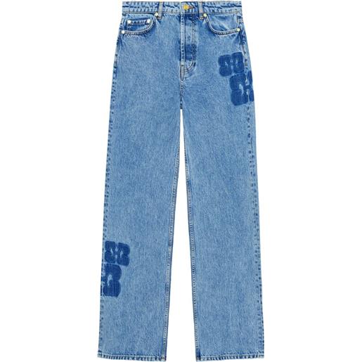 GANNI jeans izey con design patchwork - blu