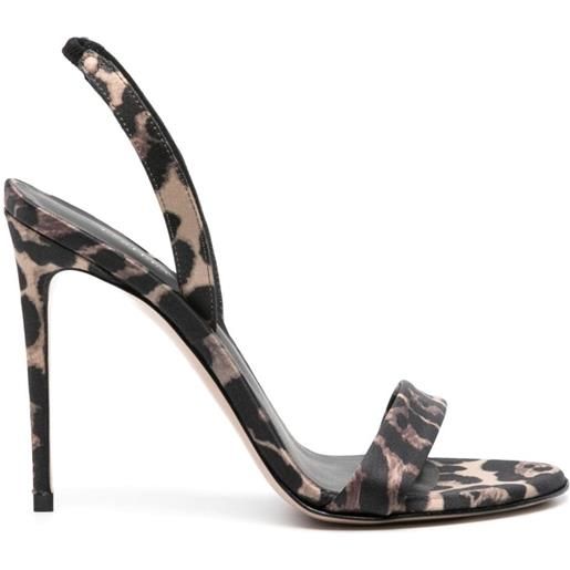 Le Silla sandali madison con stampa leopardata - marrone