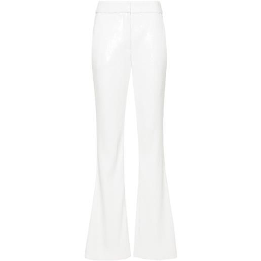 Genny pantaloni svasati con paillettes - bianco
