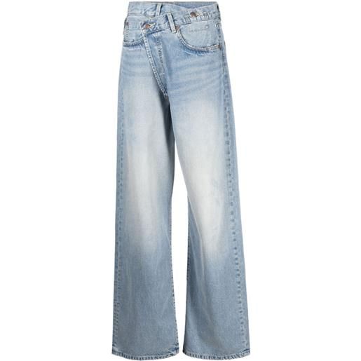 R13 jeans a gamba ampia crossover - blu