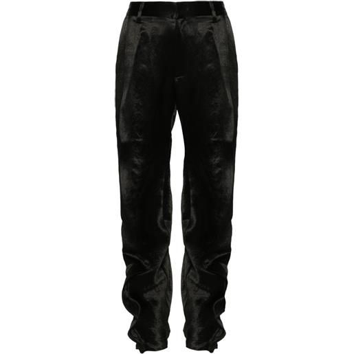 Y/Project pantaloni con ruches in raso - nero