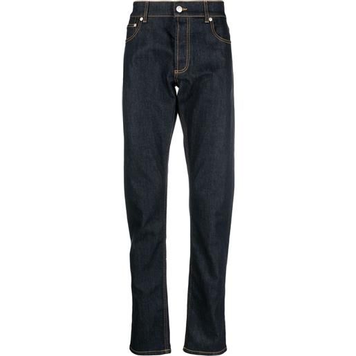 Alexander McQueen jeans con ricamo - blu
