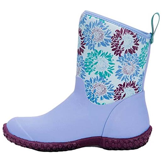 Muck Boots muckster ii mid, stivali in gomma donna, blue iris/sunflower print, 38 eu