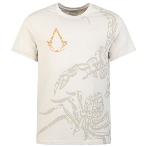 Assassin's Creed mirage - animals uomo t-shirt beige l 100% cotone regular