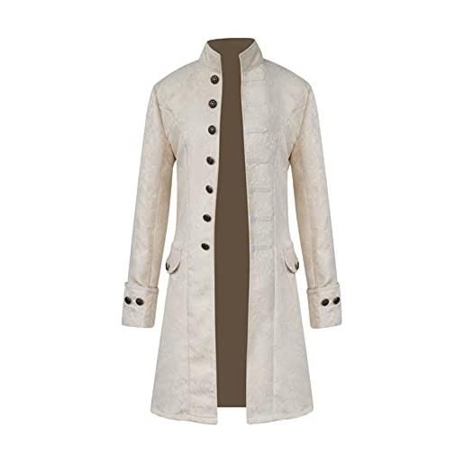 YMING mens festival steampunk manica lunga cappotto colore solido moda tailwoat maroon xxl