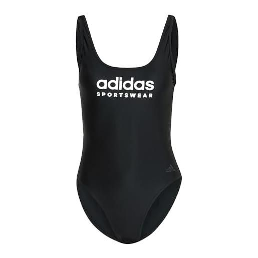 adidas sportswear u-back swimsuit costume intero, black/white, 40 women's