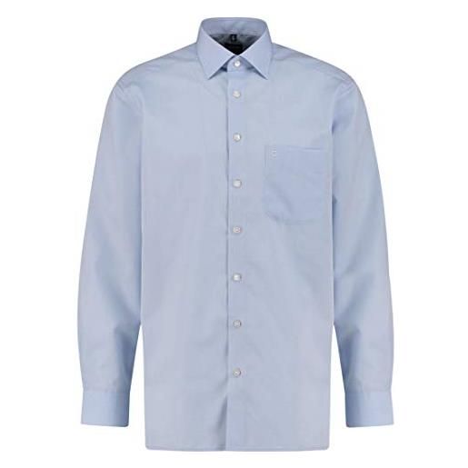 Olymp new kent - camicia da uomo a maniche lunghe luxor, stile moderno, azzurro, 45