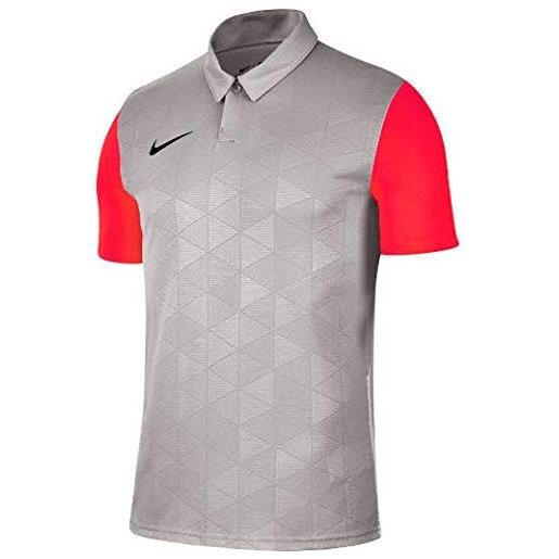 Nike trophy iv short sleeve top, bambini, bambino, bv6749 052, grigio peltro/cremisi brillante/nero, xs