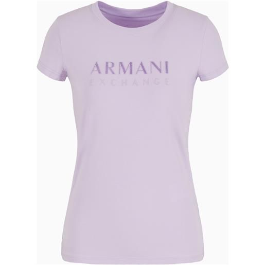 ARMANI EXCHANGE t-shirt lilla donna ARMANI EXCHANGE slim fit in cotone organico stretch 3dyt48