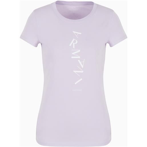 ARMANI EXCHANGE t-shirt lilla donna ARMANI EXCHANGE in jersey di cotone logo verticale 3dyt49