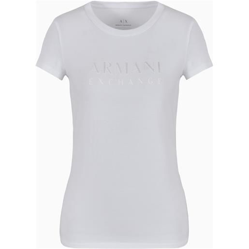 ARMANI EXCHANGE t-shirt bianca donna ARMANI EXCHANGE slim fit in cotone organico stretch 3dyt48