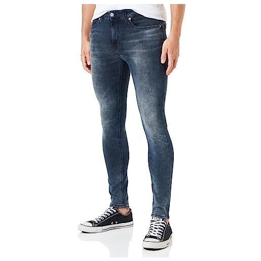 Calvin Klein Jeans jeans uomo super skinny elasticizzati, blu (denim dark), 28w / 32l