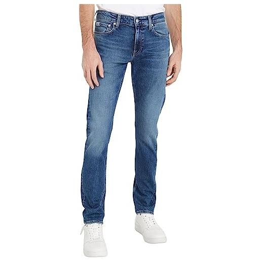 Calvin Klein Jeans jeans uomo slim elasticizzati, blu (denim medium), 28w / 32l