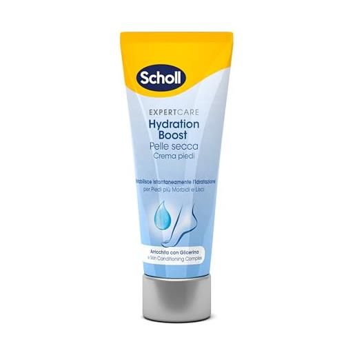 Scholl crema piedi hydration boost, crema per pelle secca arricchita con glicerina e skin conditioning complex, per piedi più morbidi e lisci, 75ml