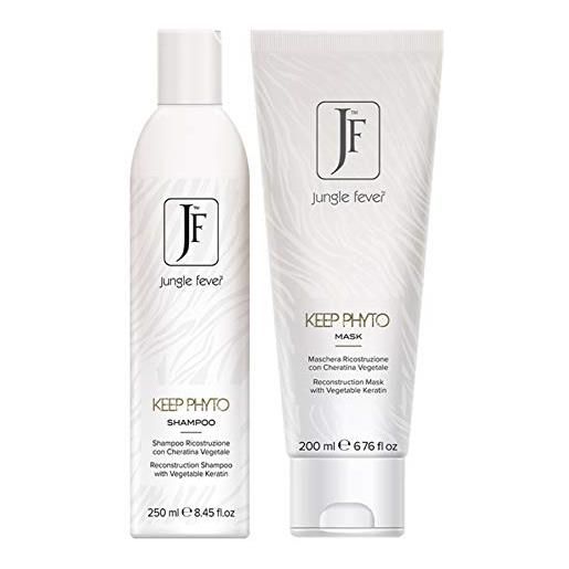 Jungle Fever ricostruzione profonda cheratina keep phyto shampoo e maschera capelli - 2 prodotti - Jungle Fever