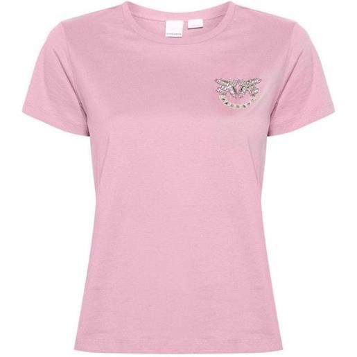 Pinko t-shirt con logo strass
