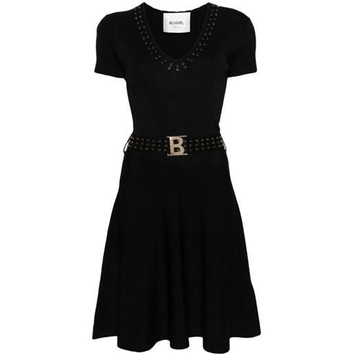 Blugirl abito decorato a coste elasticizzate nere