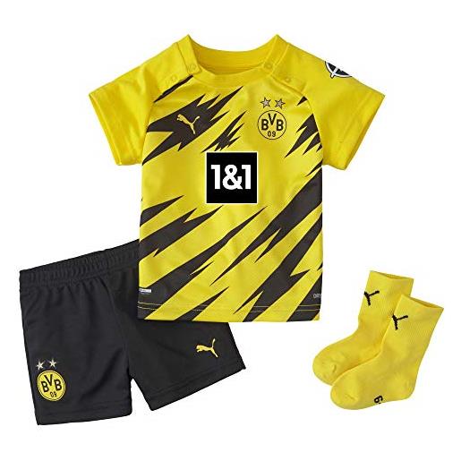 Puma bvb home baby-kit w. Sponsor w. Hanger new, maglietta unisex bambini, cyber yellow black, 62