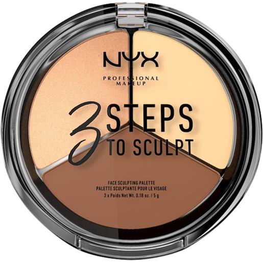 NYX Professional Makeup facial make-up powder 3 step to sculpt face sculpting palette light