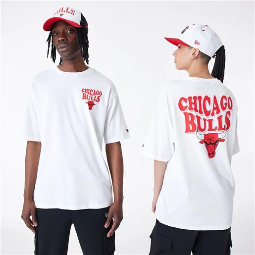 New Era t-shirt oversize chicago bulls nba script bianca
