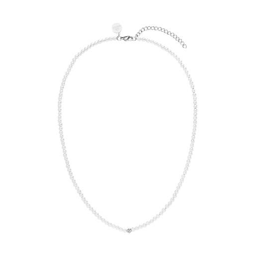 Purelei® bloomy - collana impermeabile in acciaio inossidabile - collana con perle di conchiglia - gioielli alla moda per un look personalizzato - collana di perle da donna (oro)