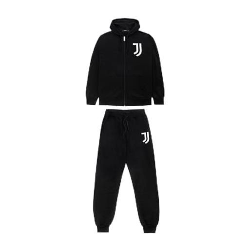 JUVENTUS tuta hoodie full zip - uomo - 100% originale - 100% prodotto ufficiale - colore nero con loghi bianchi stampati - scegli la taglia (taglia m)