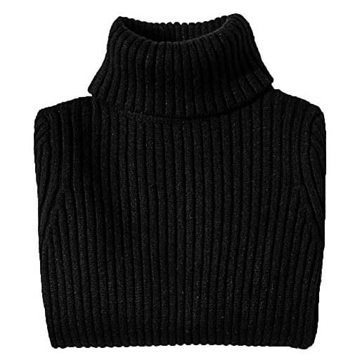 Shengwan maglione a collo alto ragazzo ragazza bambini inverno maglia maglieria pullover a maniche lunghe nero 130
