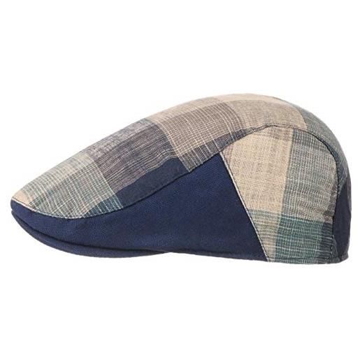 LIPODO coppola a quadri lerco donna/uomo - cappello piatto berretto con visiera, fodera primavera/estate - l (59-60 cm) blu