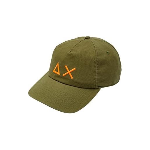 Sun68 cappello con visiera uomo verde militare 100% cotone x19115 19