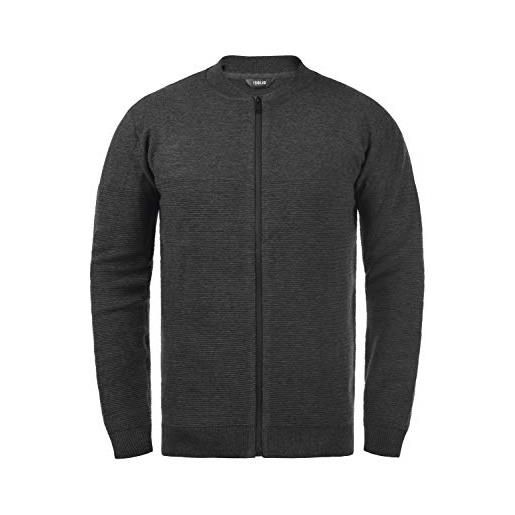 !Solid cezar cardigan maglione maglia con bottoni da uomo, taglia: l, colore: dark grey melange (1940071)