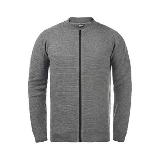 !Solid cezar cardigan maglione maglia con bottoni da uomo, taglia: l, colore: dark grey melange (1940071)