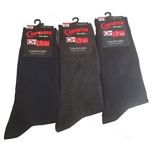 Carpenter the socks 0670-pack 12-calza corta caldo cotone-storm-taglia unica 39/42