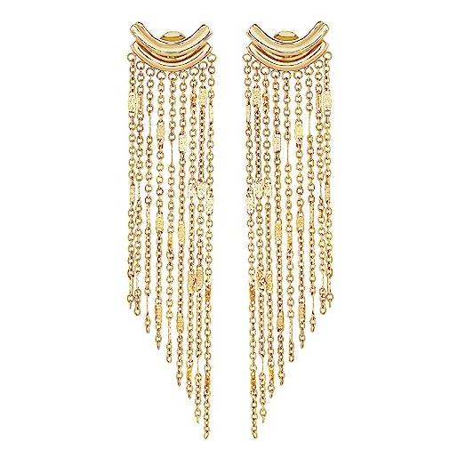 Breil gioiello collezione b wired, orecchini da donna in acciaio colore silver misura 17 - tj3411