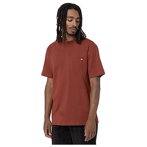 Dickies t-shirt luray pocket da uomo - marrone modello dk0a4yfc cotone 100% xl