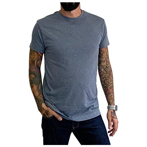 JCOLORS t-shirt girocollo manica corta (pack 5 pezzi) (xxxl, denim melange)