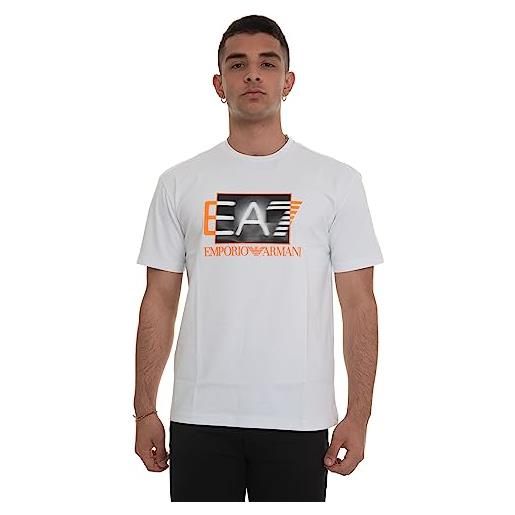 EA7 t-shirt uomo bianco t-shirt casual bianca da uomo con maxi logo m