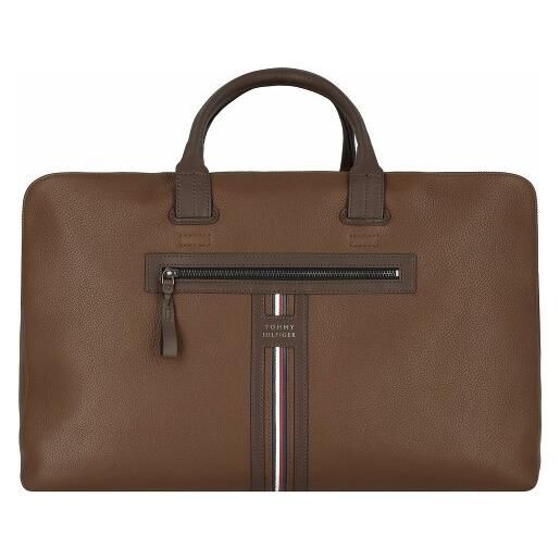 Tommy Hilfiger th premium leather borsa da viaggio weekender pelle 48 cm marrone