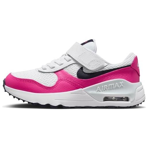 Nike air max systm (ps), sneaker, white/obsidian-fierce pink-pure pla, 35 eu