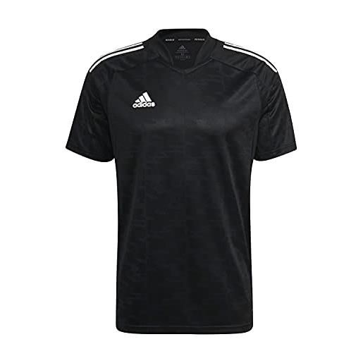 adidas uomo jersey (short sleeve) condivo21 jsy, black/white, gj6790, xs