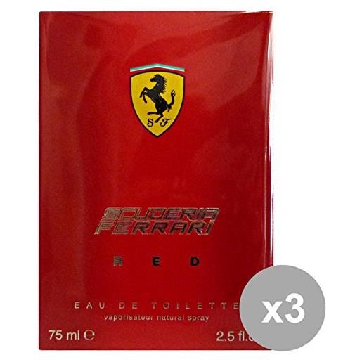 Ferrari set 3 ferrari scuderia red eau de toilette colonia uomo 75 ml. Profumi