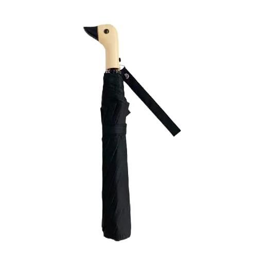 ZMN testa d'anatra maniglia ombrello pieghevole automatico pioggia ombrello carino del fumetto, nero